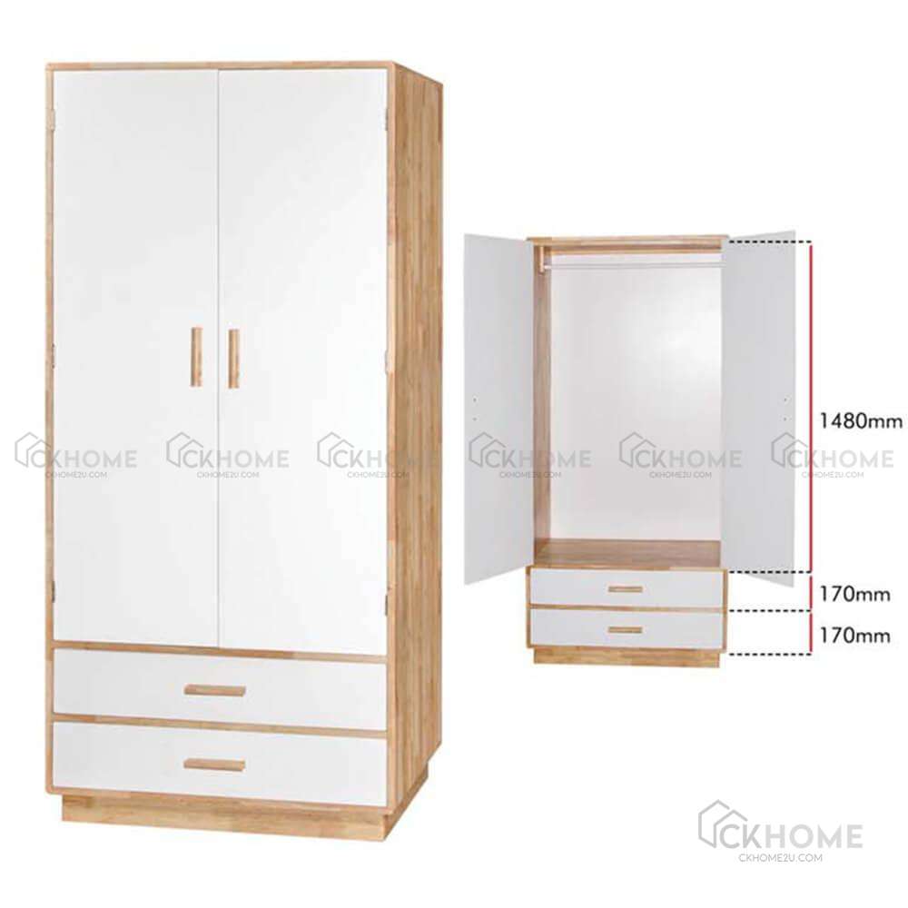 SCOTLAND Solid Rubber Wood Wardrobe CKHOME2U